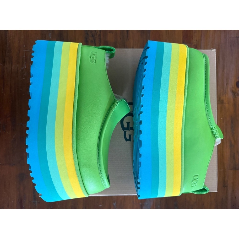 UGG Urseen Platform Clog Green Rainbow Sole Slip On Mule Men's 5/Women's 6 - Picture 7 of 11